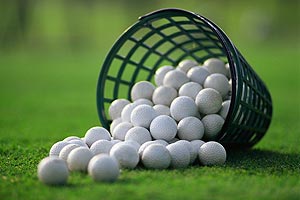 basket of golf balls