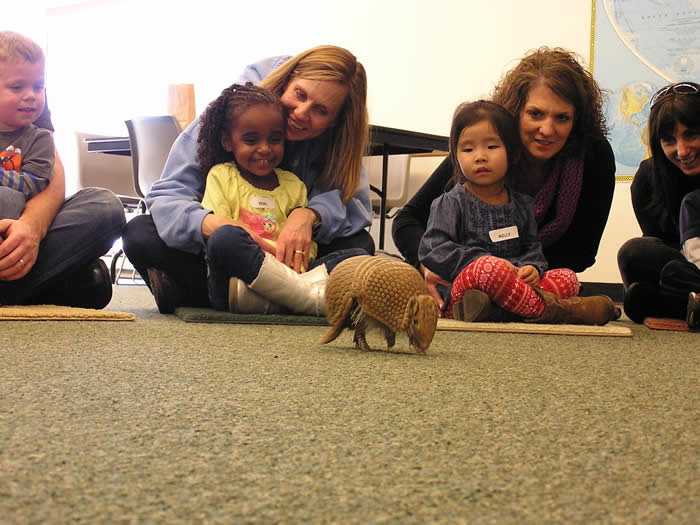 kids with armadillo