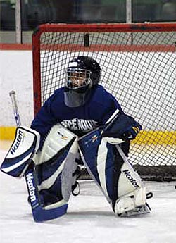 kid playing goalie