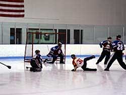 people playing broomball