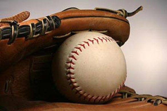 adult sports - baseball in glove